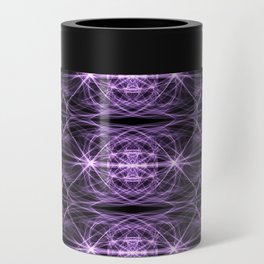 Liquid Light Series 3 ~ Purple Abstract Fractal Pattern Can Cooler