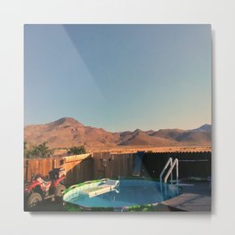 Morning Days Metal Print | Desert, Bike, House, Morning, Nevada, Pool, Photo, Mountains, 4Wheel 
