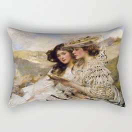 On the Dunes, Lady Shannon and Kitty by James Jebusa Shannon Rectangular Pillow