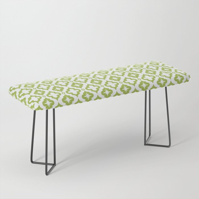 Light Green Ornamental Arabic Pattern Bench