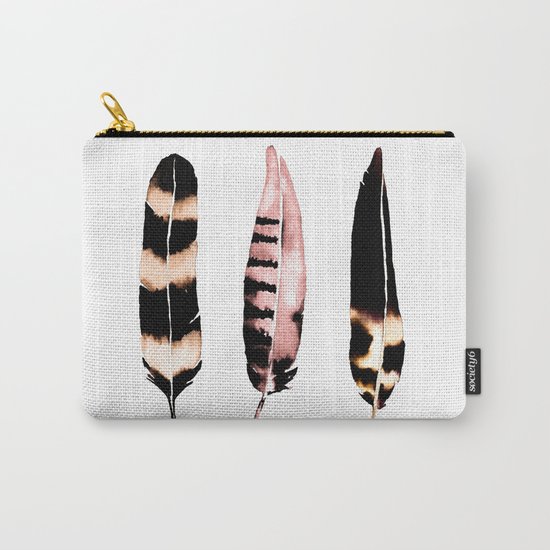 Feathers of Rose Gold Carry-All Pouch