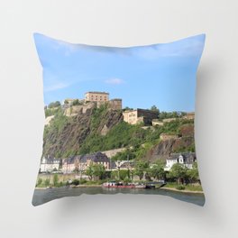 Koblenz mit Festung Ehrenbreitstein Throw Pillow