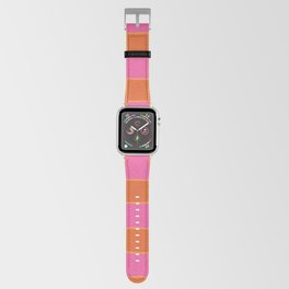 70s Tropical Pink and Orange Checker Grid Apple Watch Band