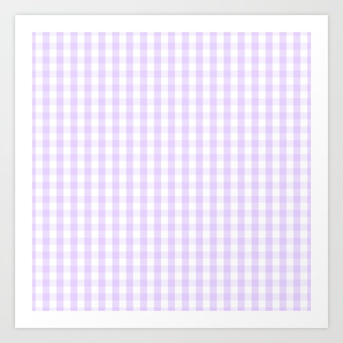 Chalky Pale Lilac Pastel and White Gingham Check Plaid Kunstdrucke Chalky Pale Lilac Pastel and White Gingham Check Plaid Kunstdrucke