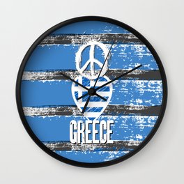 Peace, Love, Greece Wall Clock