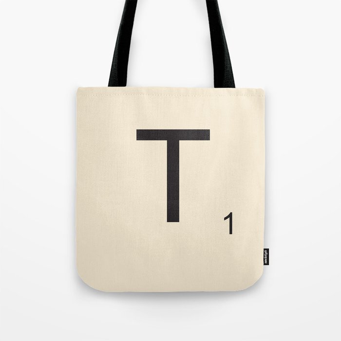 Scrabble Lettre T Letter Tote Bag