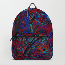 unreadable 3 Backpack | Painting, Red, Blobs, Black, Layers, Strokes, Green, Blue, Abstract, Digital 