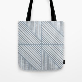 Block Print Modernist - Blue on Cream Tote Bag