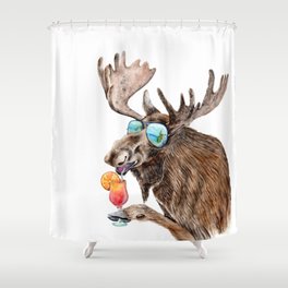 Moose on Vacation Shower Curtain