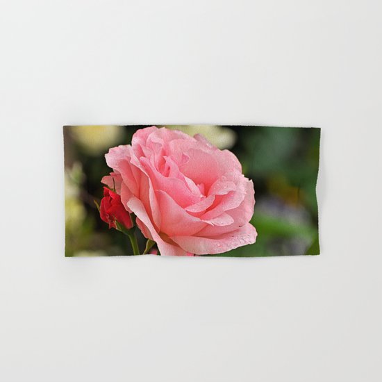 Pink wet rose Hand & Bath Towel