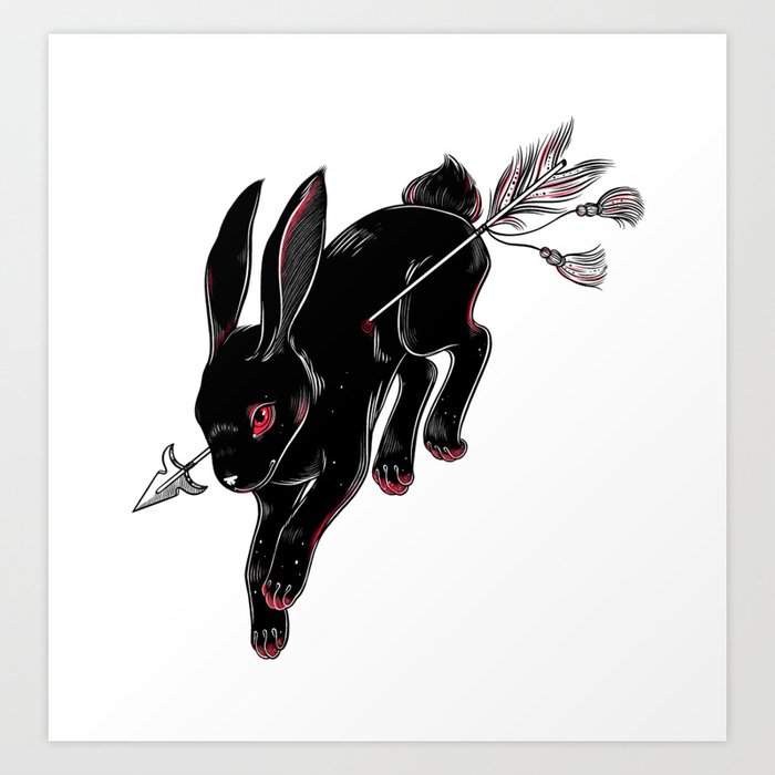 Dark Bunny. Black Rabbit. Dead hare Art Print by melazerg | Society6