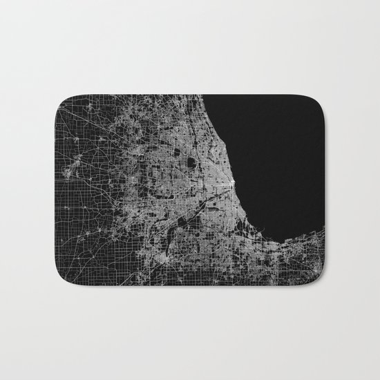 Chicago map Bath Mat
