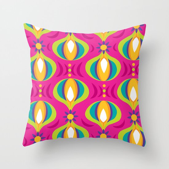 Oohladrop Fuschia Throw Pillow