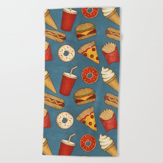 Fast Food Beach Towel