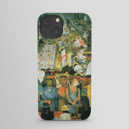 Diego Rivera Friday of Sorrows on the Canal Santa Anita, Mexico with Calla lilies landscape painting iPhone Case