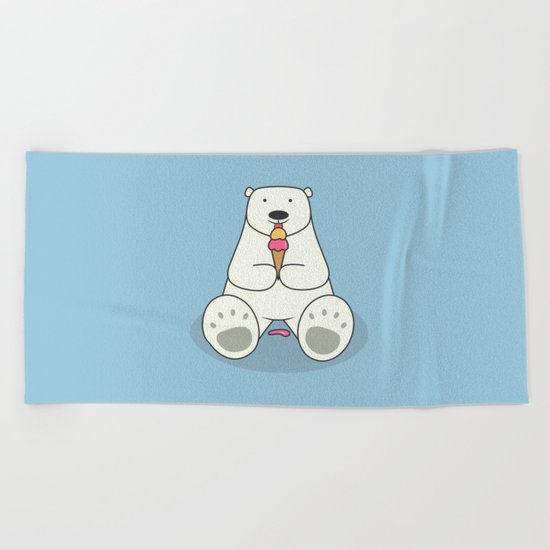 Ice Cream Lover Bear Beach Towel