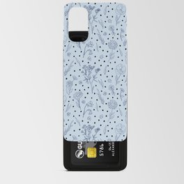 Wildflowers and Dots - Navy Blue, Black, Light Blue Android Card Case