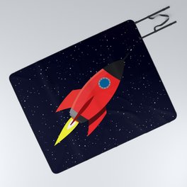 Rocket in space Picnic Blanket