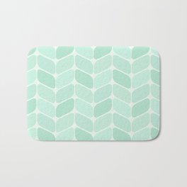 Vintage Diagonal Rectangles Mint Green Bath Mat