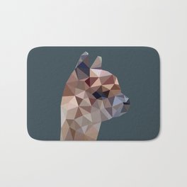 Geometric Alpaca Teddy Bath Mat | Lama, Geometric, Wireframe, Llama, Animal, Modern, Teddy, Digital, Alpaca, Graphicdesign 