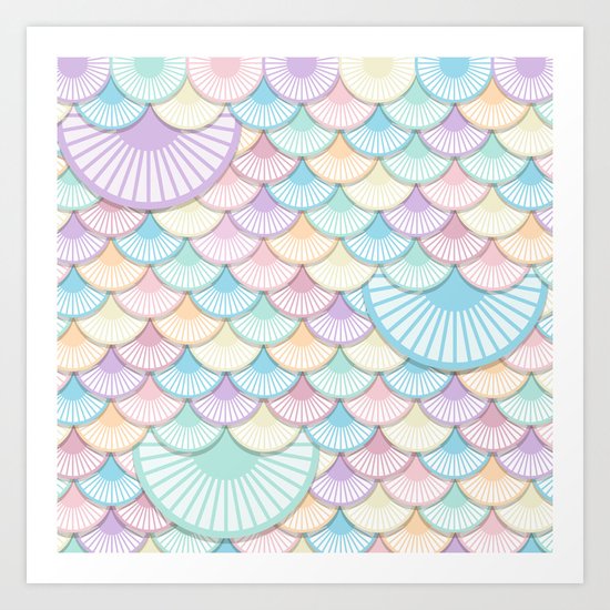 Pastel Wagon Wheels Art Print