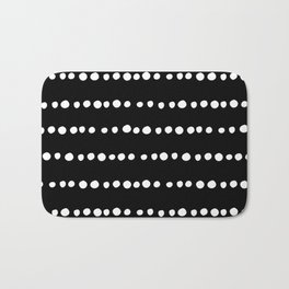 Spotted, Abstract, Black and White, Boho Print Bath Mat