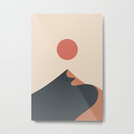 Cat Landscape 92 Metal Print | Subtle, Nature, Sun, Contemporary, Desert, Kitty, Moderncat, Minimalart, Sunrise, Cat 