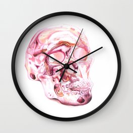 Rose Golden Skull Wall Clock