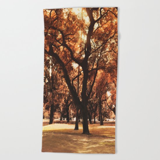 Through The Trees Beach Towel
