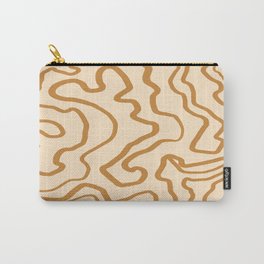 Abstract Caramel Inspired Line Art Carry-All Pouch | Pastelprints, Abstractshapes, Funkylines, Boho, Danishpastel, Abstractdesign, Pastellineart, Bohemian, Lineart, Groovyswirls 