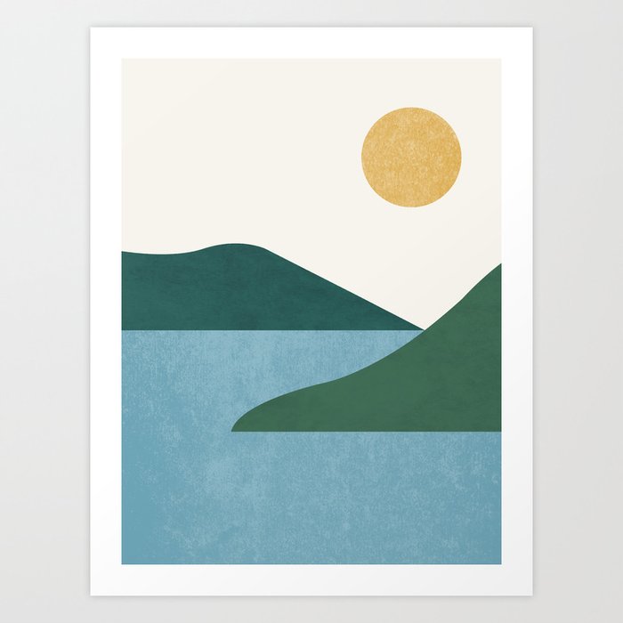 Sunny Lake - Abstract Landscape Art Print