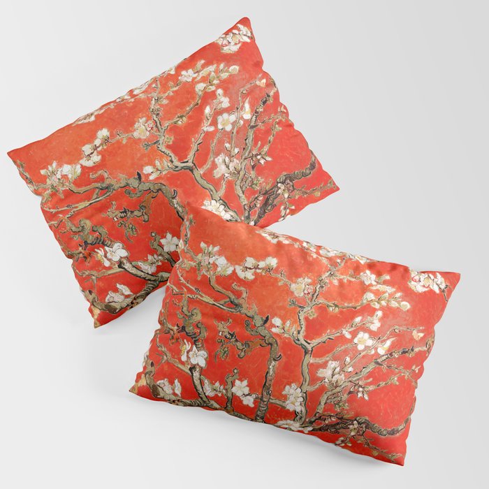 Red Almond Blossoms - Van Gogh (new color edit) Pillow Sham