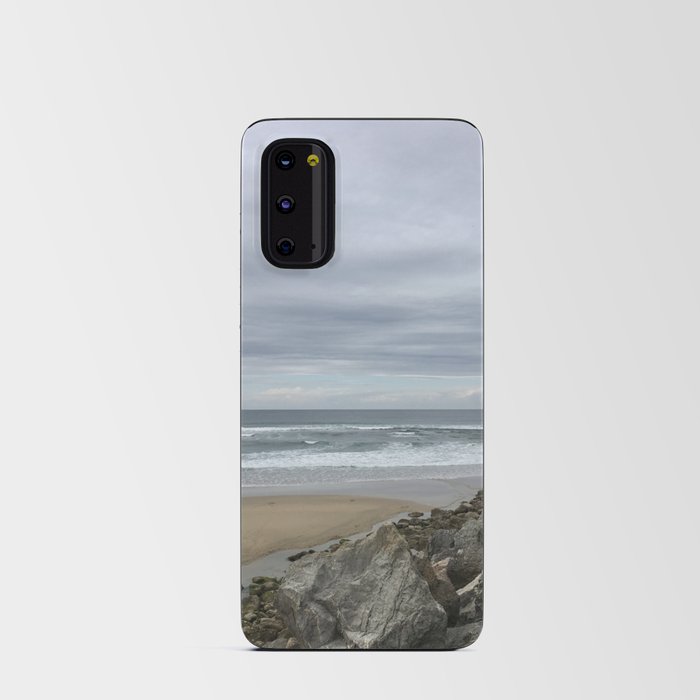 Cloudy Beach With Rocks Android Card Case