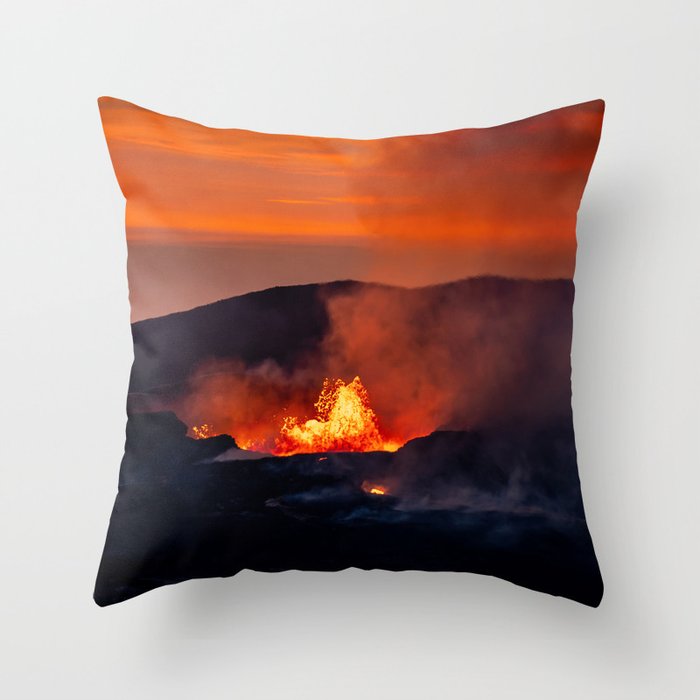 Iceland volcano Throw Pillow
