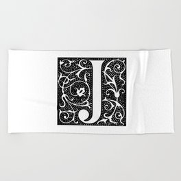 Initial J Beach Towel