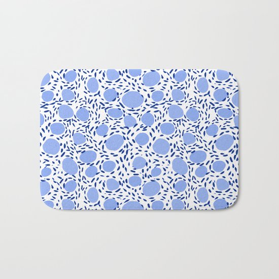 Pebbles cute pattern gender neutral dorm college abstract design minimal modern blue nature art Bath Mat