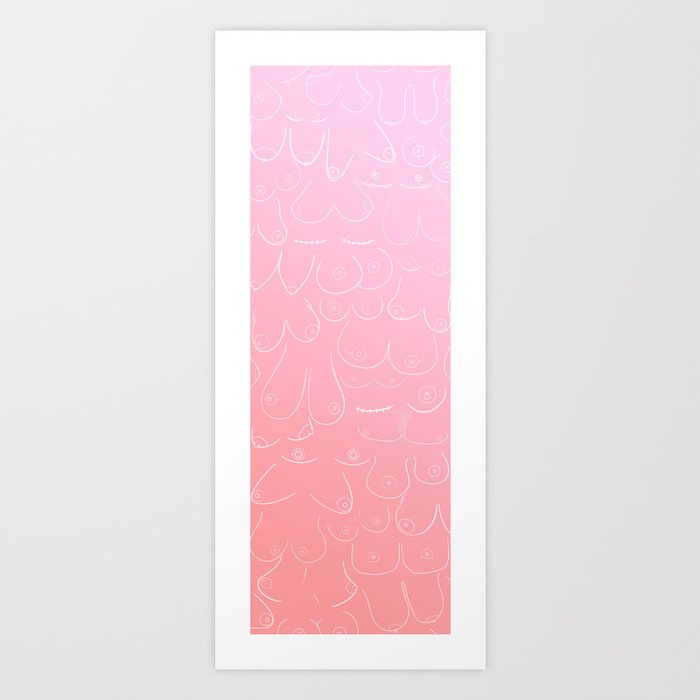 Pink Boobies Art Print
