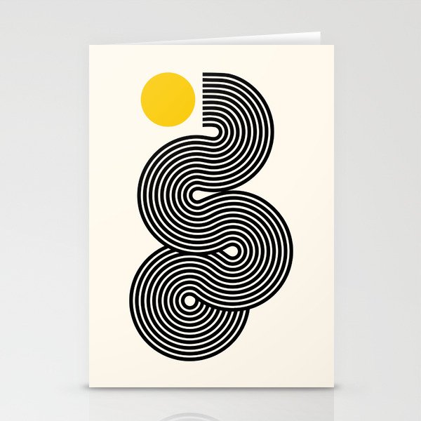 Abstraction_SUNRISE_SUNSET_YELLOW_LINE_POP_ART_0708A Stationery Cards