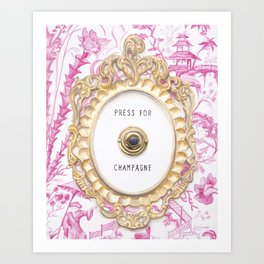 Press For Champagne- in The Pink Pagoda Art Print