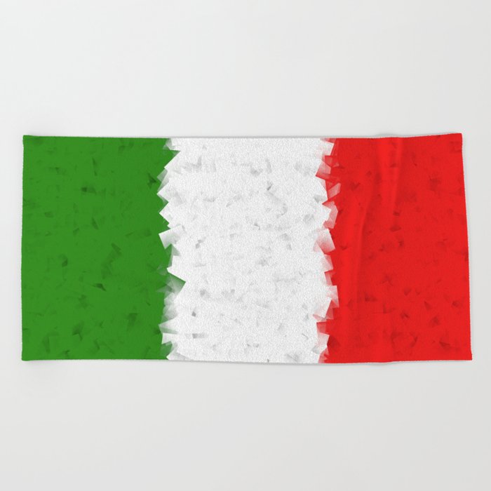 Italy flag abstract art Beach Towel