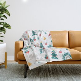 Ho Ho Ho Enjoy Holiday christmas pattern Throw Blanket