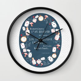 Alice in Wonderland - Six Impossible Things Wall Clock