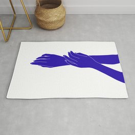Colour block hands illustration - Effie Area & Throw Rug