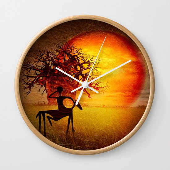 Visions of fire Wall Clock