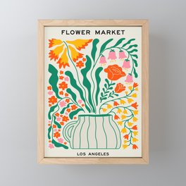 Flower Market 05: Los Angeles Framed Mini Art Print | Colorful, Happy, Botanical, Tropical, Mid Century, Retro, Art, Market, Flowers, Flower 