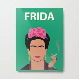 Frida Kahlo Poster Feminist Artwork Minimalist Metal Print