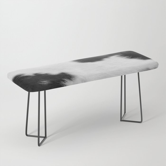 Black and White Cowhide Hygge  Bench