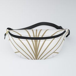 Round Series Floral Burst Gold on White Fanny Pack