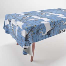 White Egret Landing Tablecloth