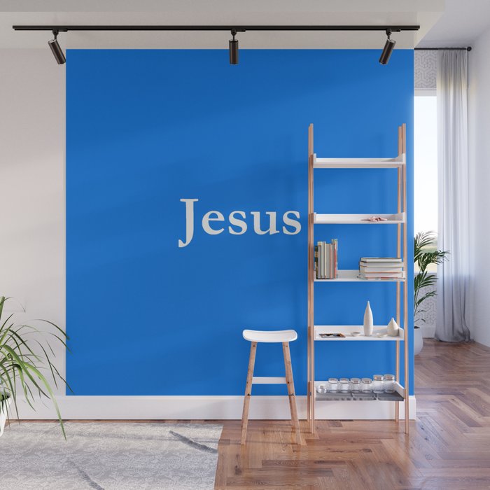 Jesus 6 blue Wall Mural